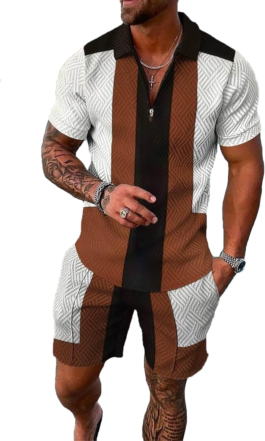 Mens Short Sets 2 Piece Outfits Polo Shirt Fashion Summer Tracksuits Casual Set Short Sleeve and Shorts Set for Men