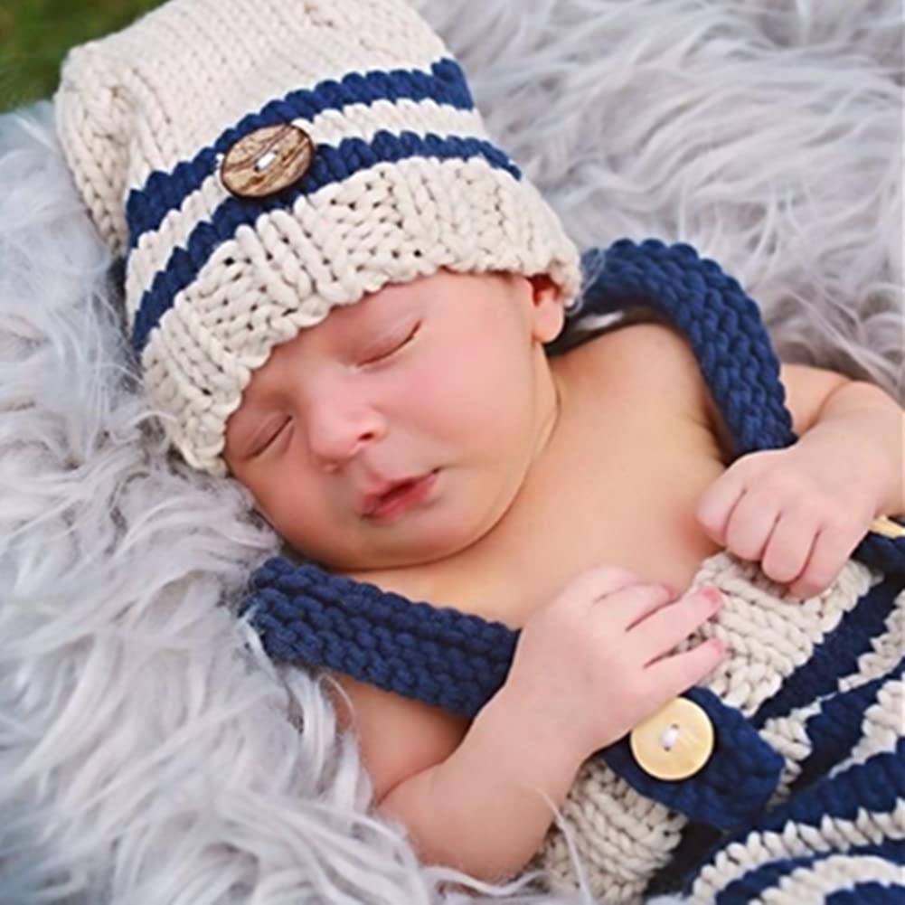 Fashion Cute Newborn Boy Girls Baby Costume Outfits Photography Props Hat Pants
