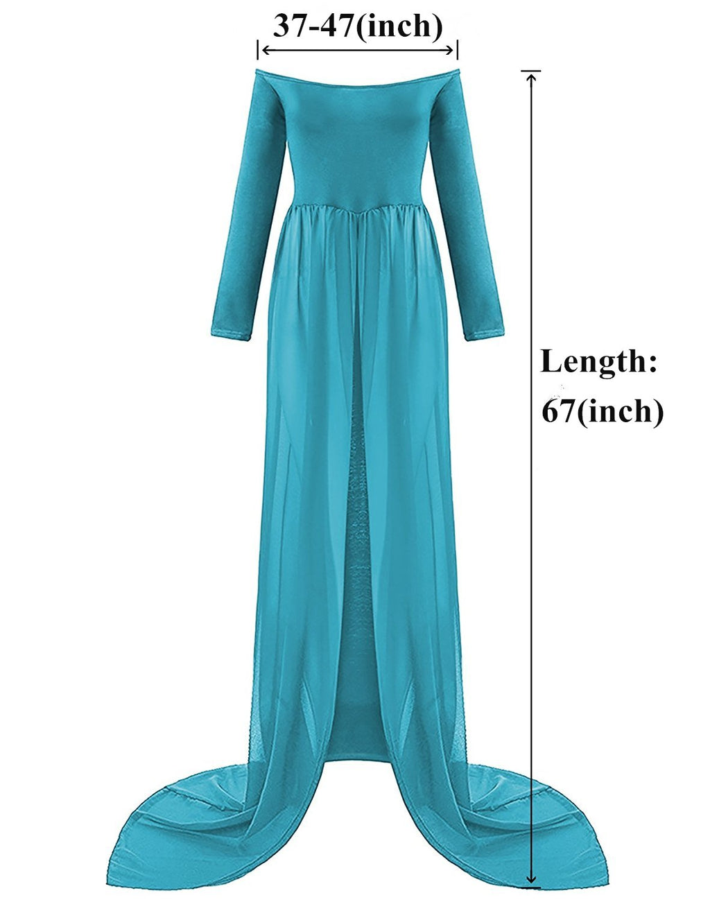 ZIUMUDY Maternity Maxi Chiffon Photography Dress Split Front Gown for Photoshoot