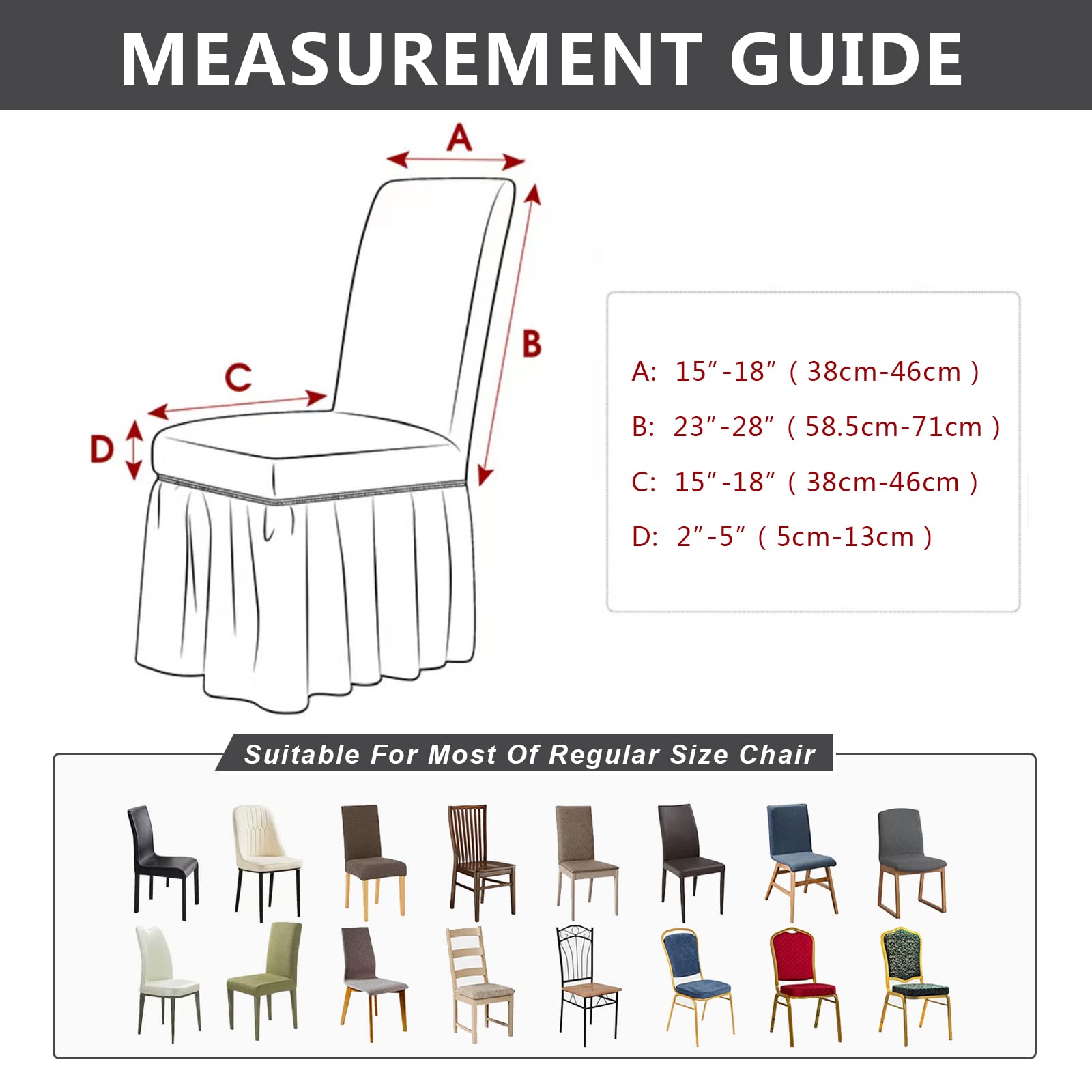 molasofa Chair Covers for Dining Room Set of 6 Stretch Chair Slipcovers with Skirt for Kitchen Seat Protectors Wedding Banquet Decor Kids Pets Spandex Fabric Washable (6pcs, Brown)