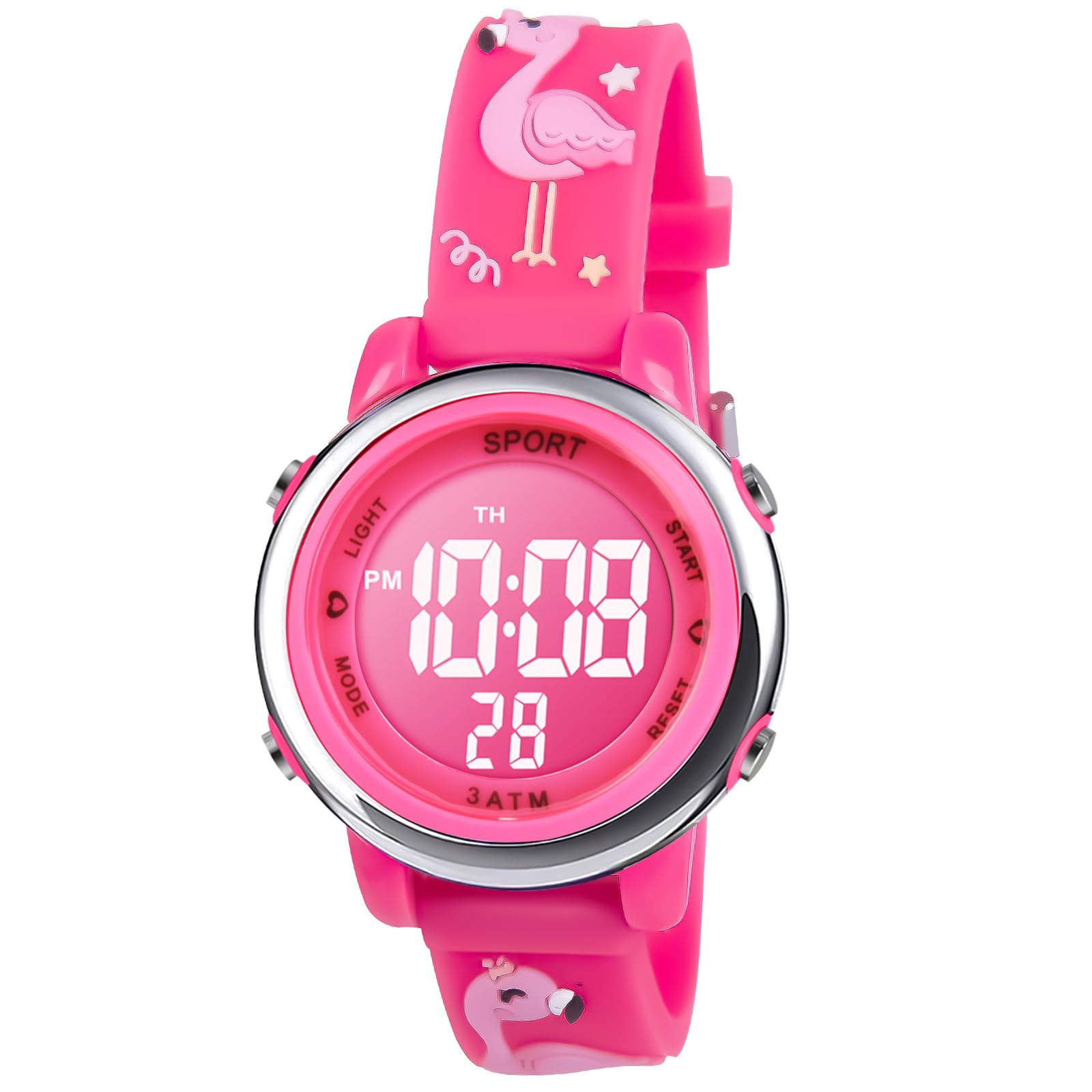 Vicloon Kids Watch, Toddler Digital Watch, Digital Watch LED Electrical Watches 7 Color Lights Watch Sport Outdoor with Alarm Stopwatch Unicorn Toys Gift for 6-12 Year Girls Children Wristwatch