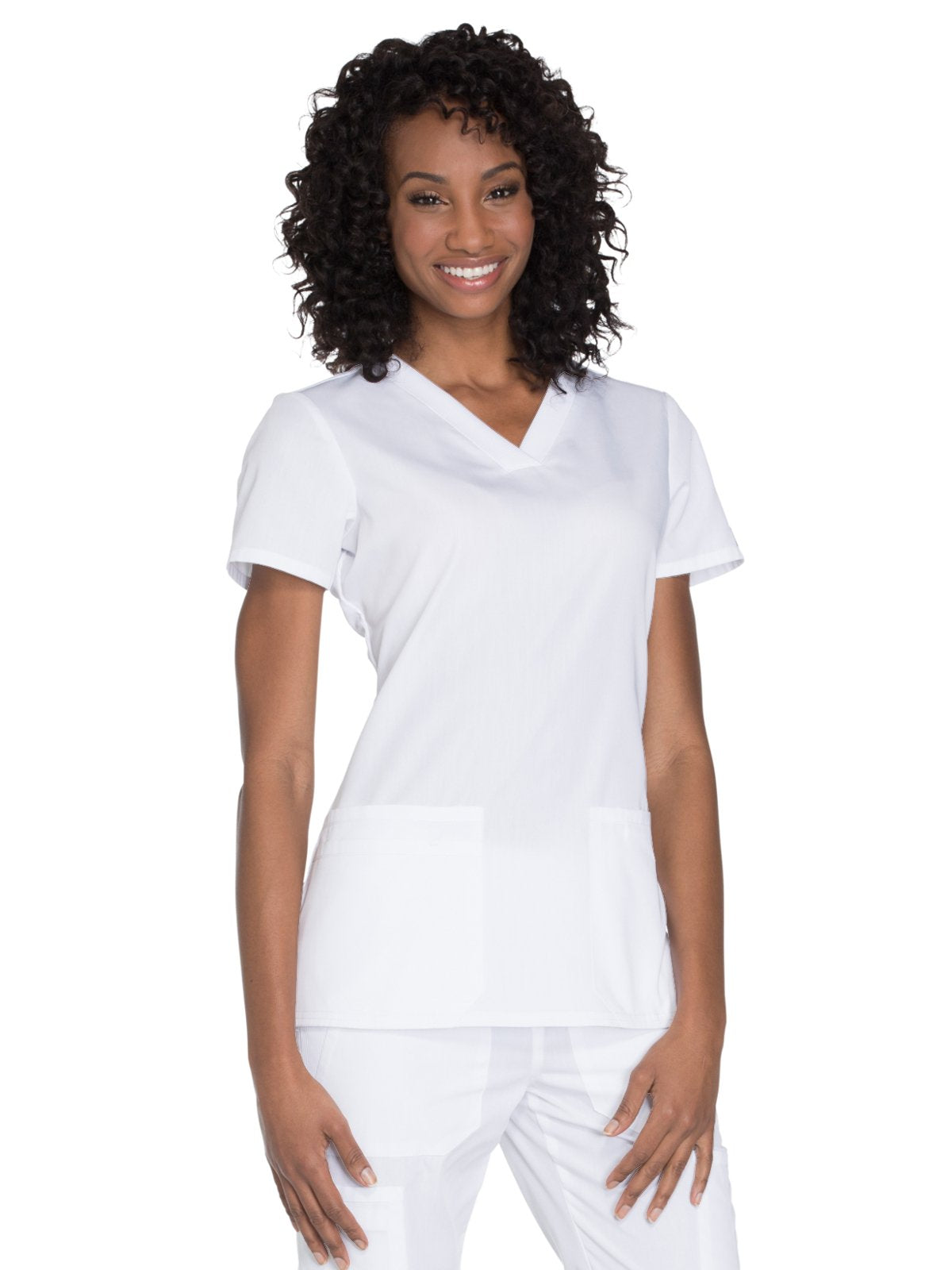 Cherokee Women's V-Neck Scrub Top - Modern Classic Shirt with 3 Pockets, Instrument Loop & Fade Resistant Fabric - WW645
