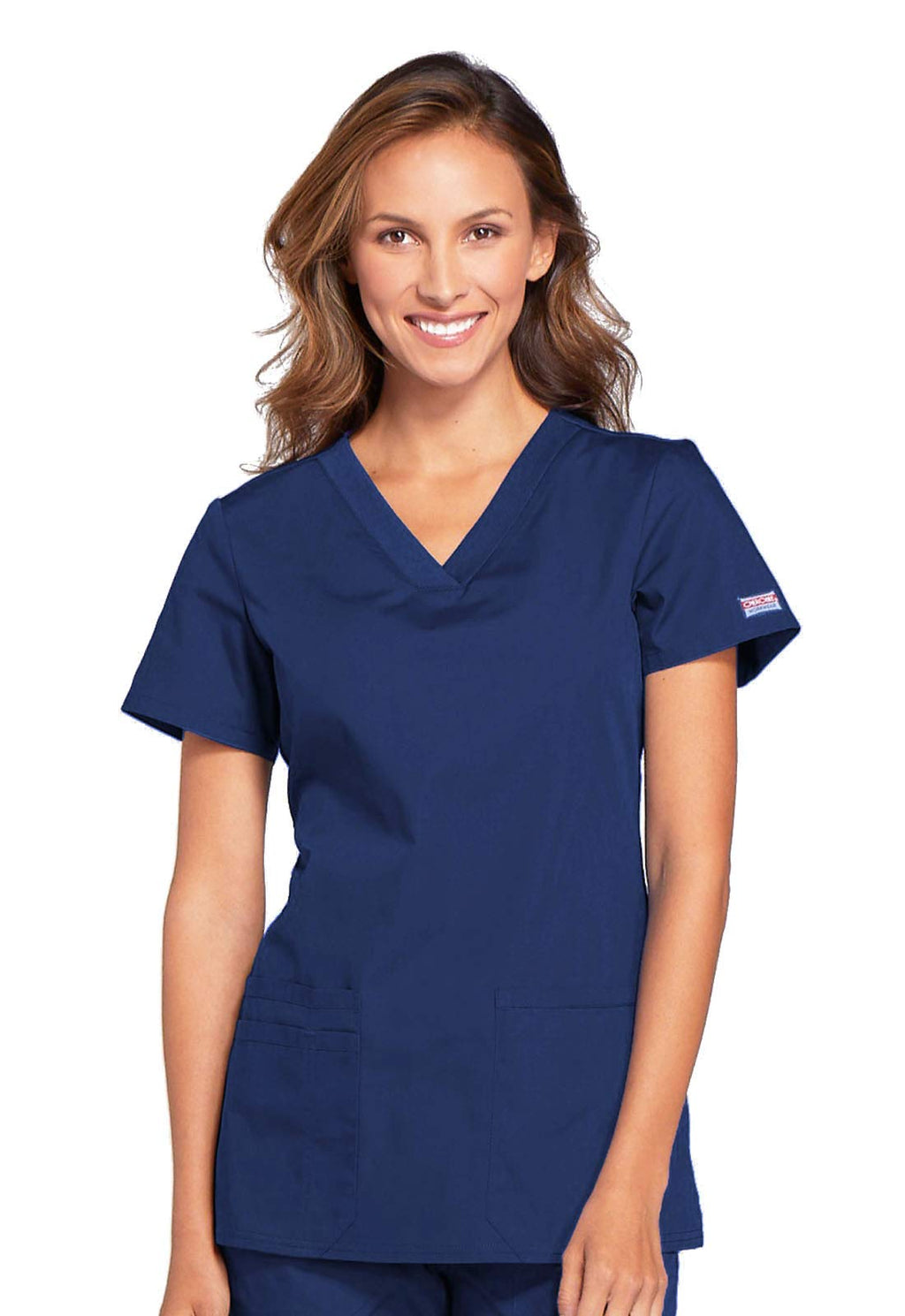 Cherokee Women's V-Neck Scrub Top - Modern Classic Shirt with 3 Pockets, Instrument Loop & Fade Resistant Fabric - WW645
