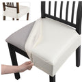 SearchI Stretch Dining Chair Seat Covers Set of 6, Soft Removable Washable Seat Cover for Dining Chairs, Dining Room Chair Cover Protector (Rear-Covered, Brown)