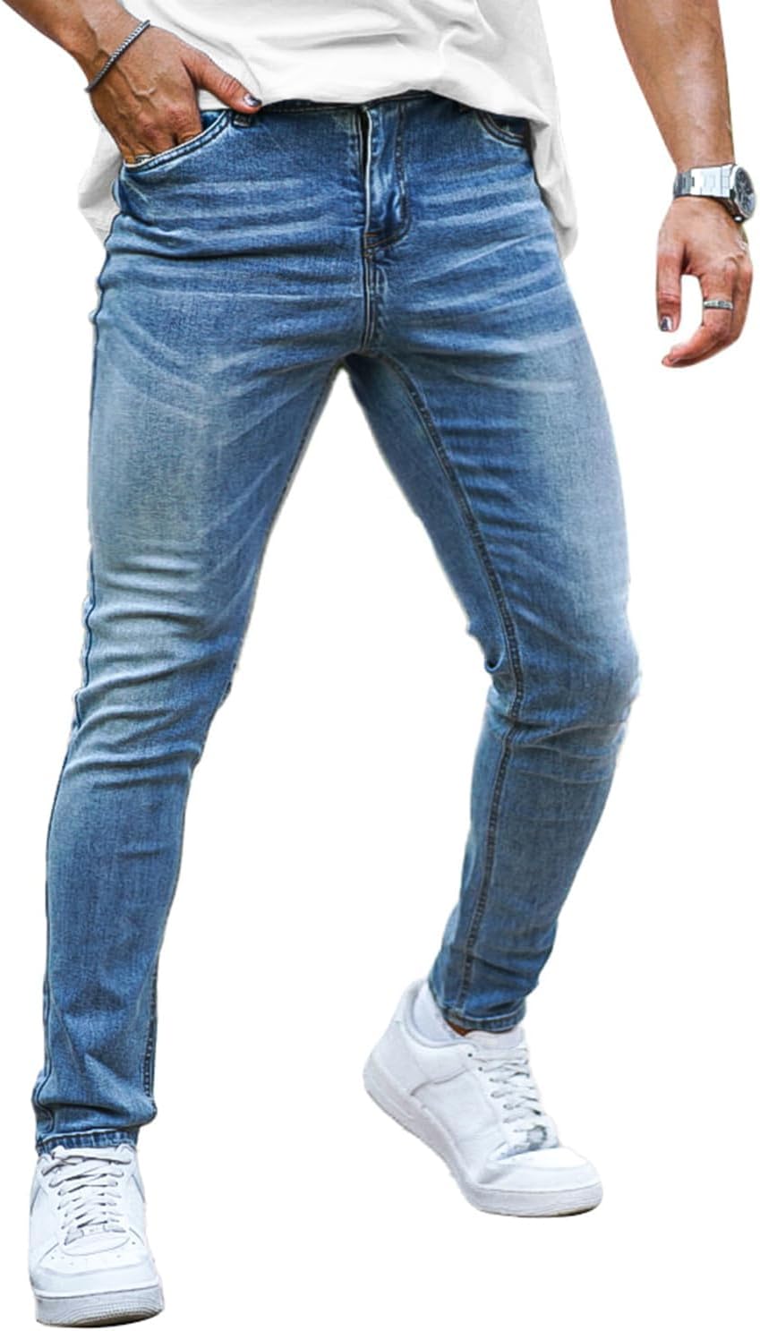 Heyfanee Mens Slim Fit Jeans Stretch Denim Pants for Men