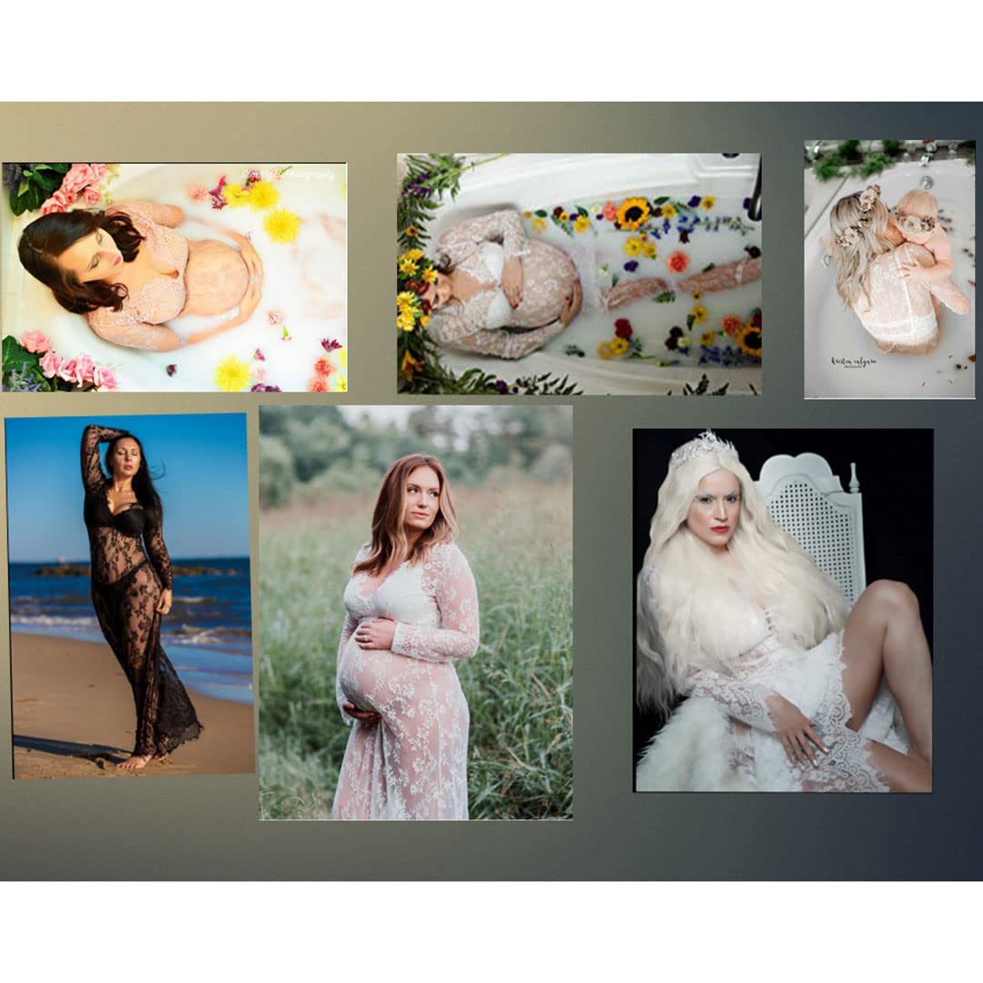 COSYOU Maternity Dress for Photoshoot Sheer Lace Dresses for Maternity Photography Costume Party Milk Bath Dress