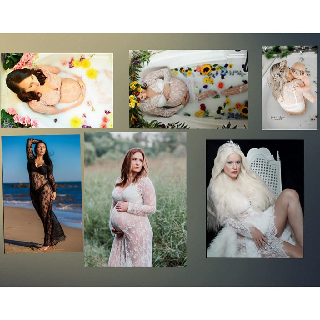 COSYOU Maternity Dress for Photoshoot Sheer Lace Dresses for Maternity Photography Costume Party Milk Bath Dress