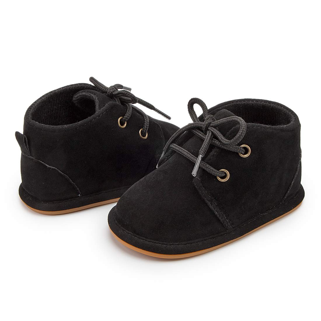 HsdsBebe Baby Boys Girls Oxford Shoes PU Leather Soft Rubber Sole Sneakers Anti-Slip Toddler Ankle Boots Infant Walking Shoes Moccasins