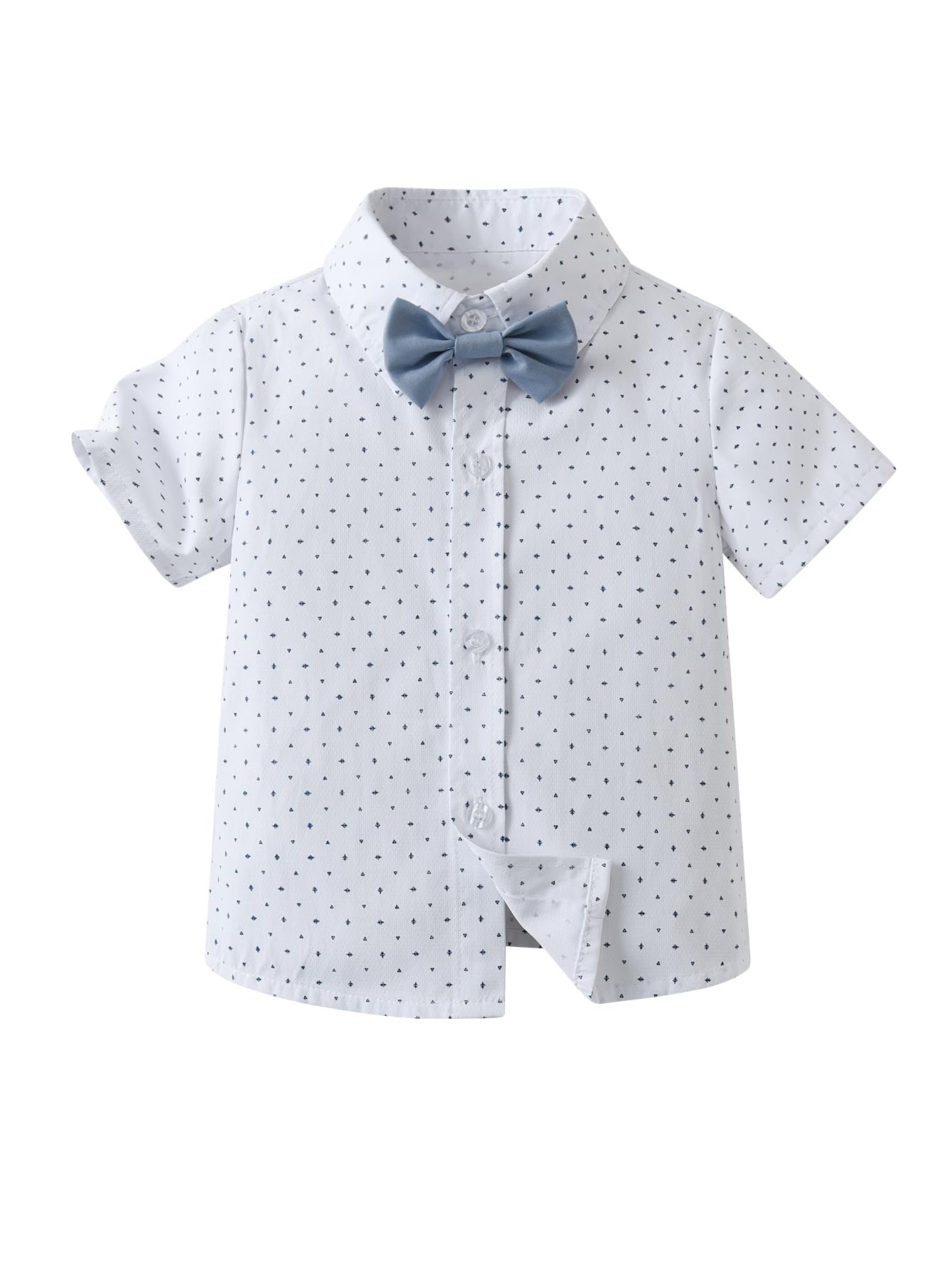 Boarnseorl Baby Boys Gentleman Outfits Suits, Infant Shirt+Shorts+Bow Tie+Suspenders