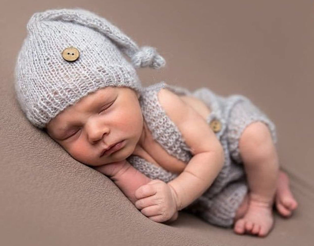 Fashion Cute Newborn Boy Girls Baby Costume Outfits Photography Props Hat Pants