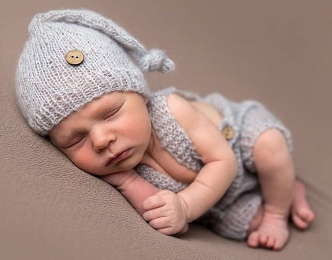 Fashion Cute Newborn Boy Girls Baby Costume Outfits Photography Props Hat Pants