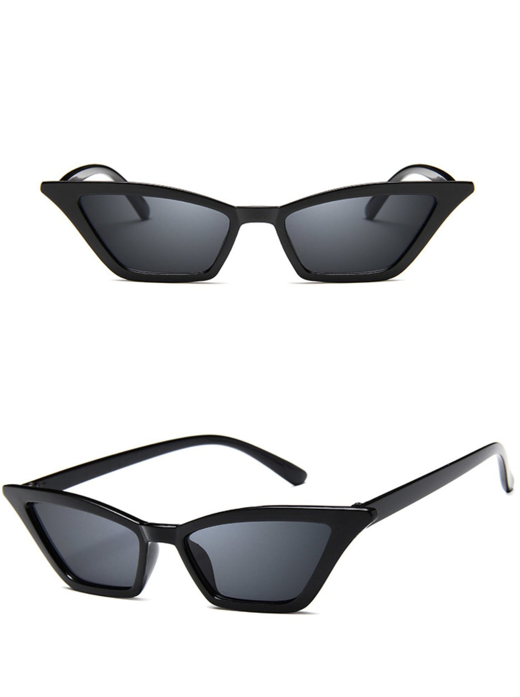 W&Y YING Small Cat Eye Sunglasses for Men and Women Skinny Retro Frame Y2K Shades Trendy Fun Fashion Glasses