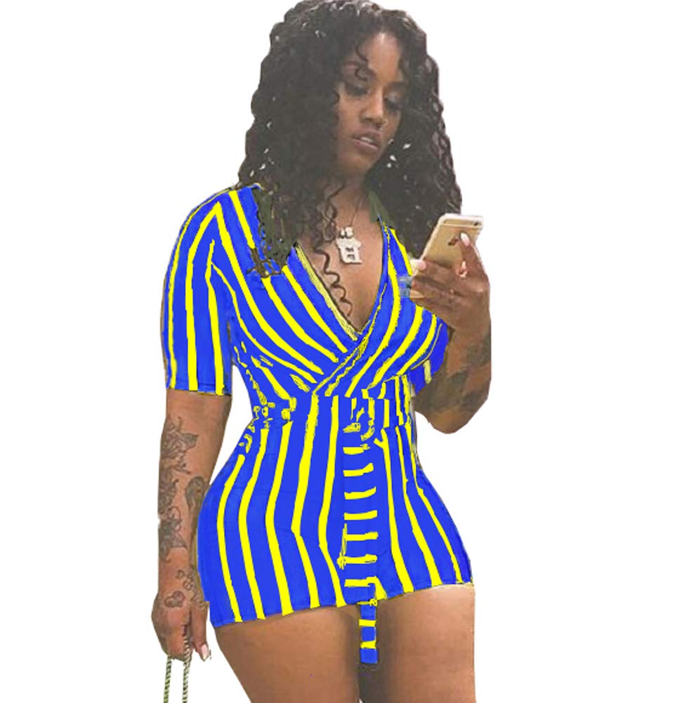 Sexy Two Piece Shorts Set - African Floral Jumpsuits Rompers Vacation Club Outfit