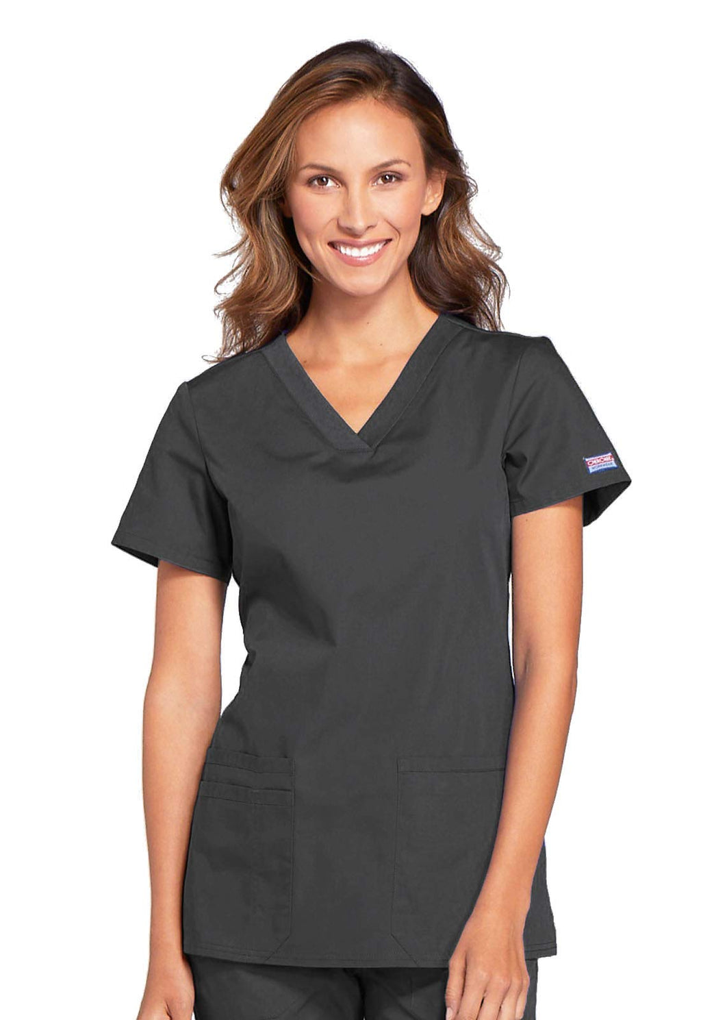 Cherokee Women's V-Neck Scrub Top - Modern Classic Shirt with 3 Pockets, Instrument Loop & Fade Resistant Fabric - WW645