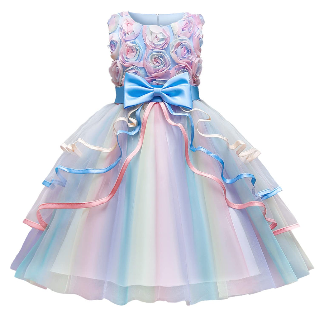NNJXD Flower Girl Dress Kids Ruffles Lace Party Wedding Dresses