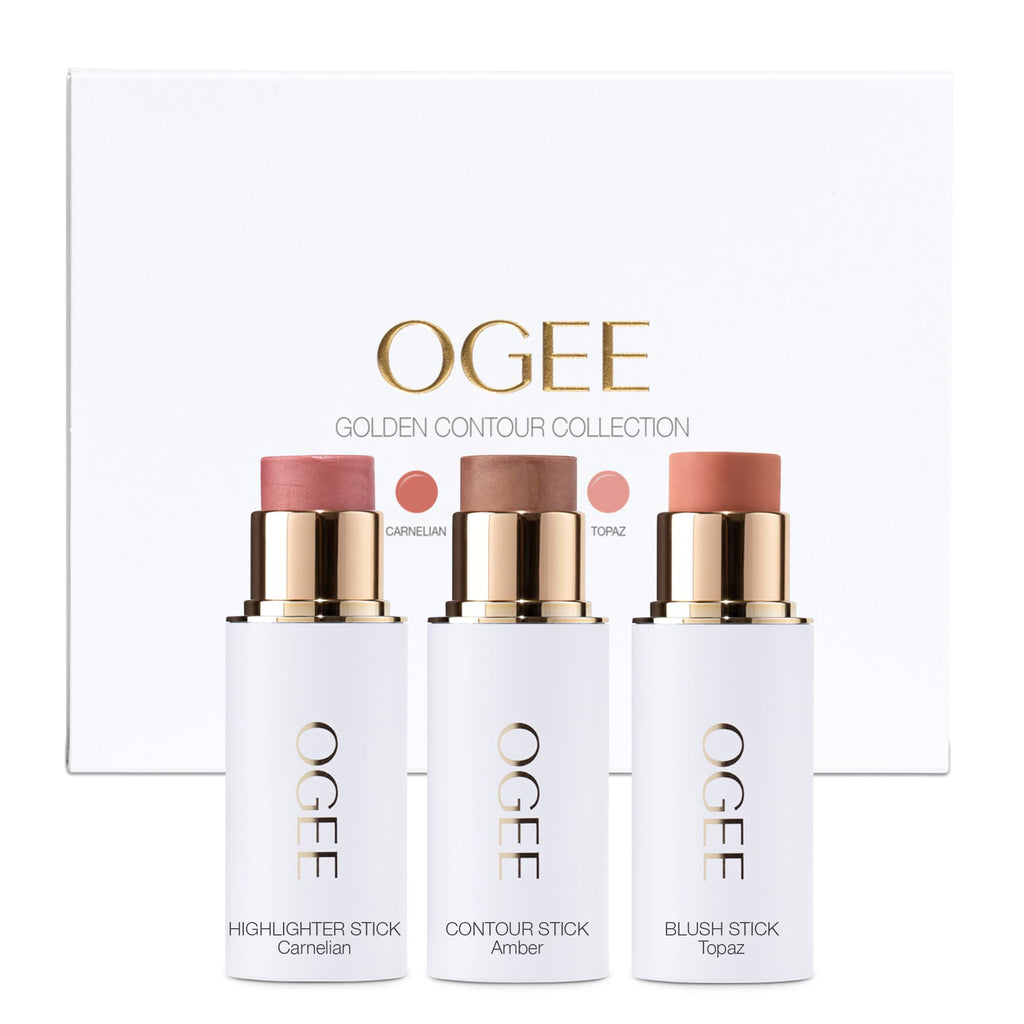Ogee Sculpted Face Stick (MOONSTONE - ULTRAVIOLET SHEEN) Certified Organic Highlighter Makeup - Multi-Use Glow Highlighter Stick
