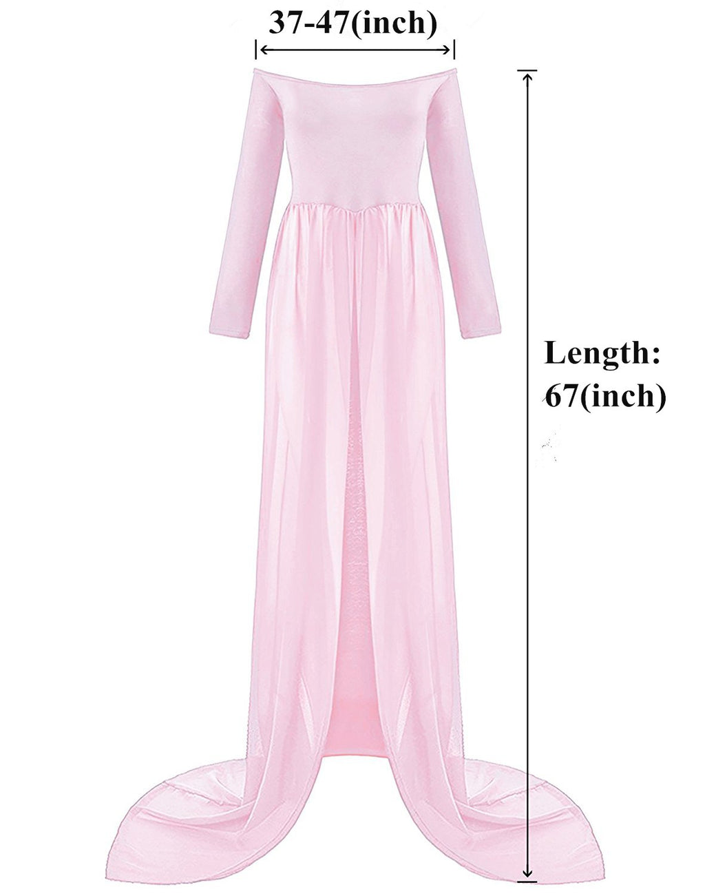 ZIUMUDY Maternity Maxi Chiffon Photography Dress Split Front Gown for Photoshoot