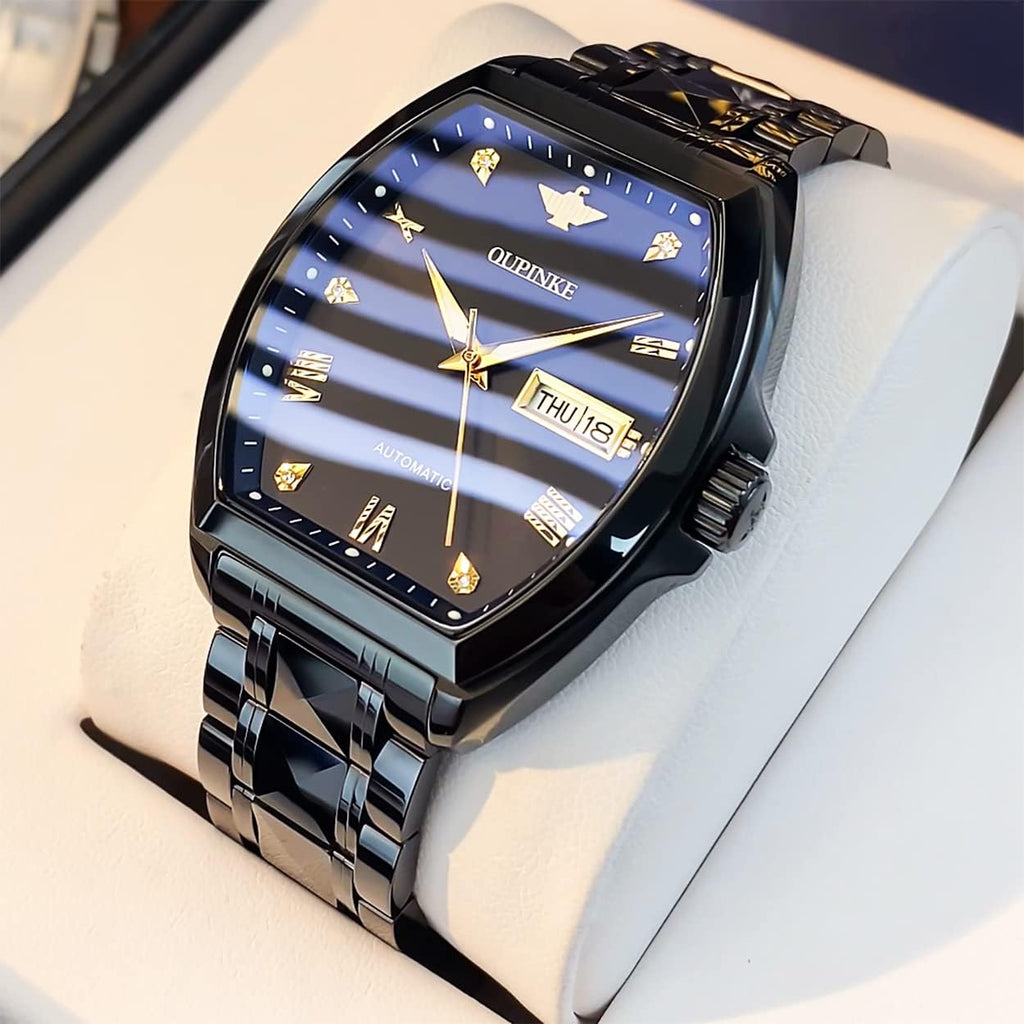 OLEVS Men Analog Quartz Waterproof Watches Multifunction Chronograph Diamond Moon Phase Luminous Silicone Band Wrist Watches