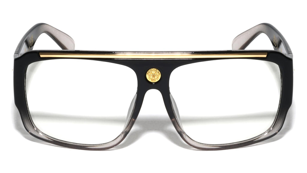 Lion Head Flat Top Hip Hop Rapper Retro Bold Sunglasses