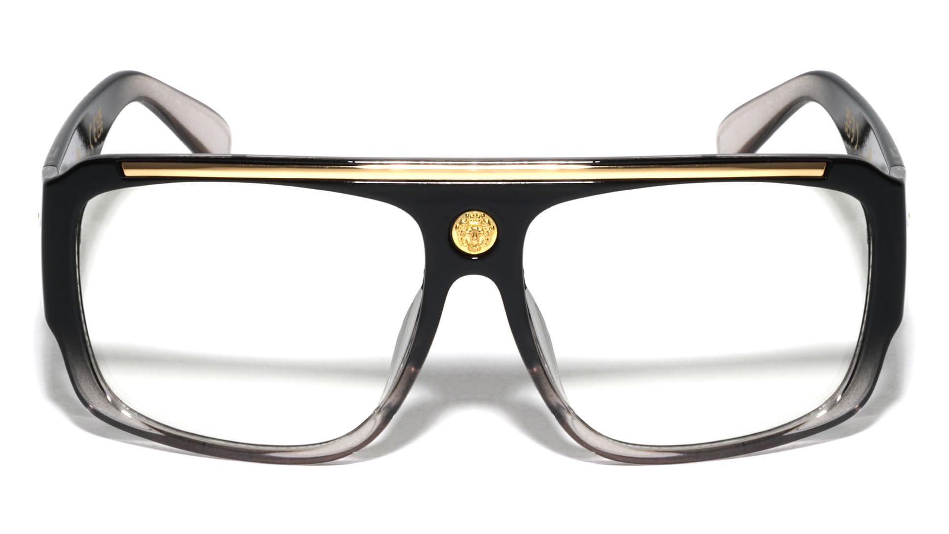 Lion Head Flat Top Hip Hop Rapper Retro Bold Sunglasses