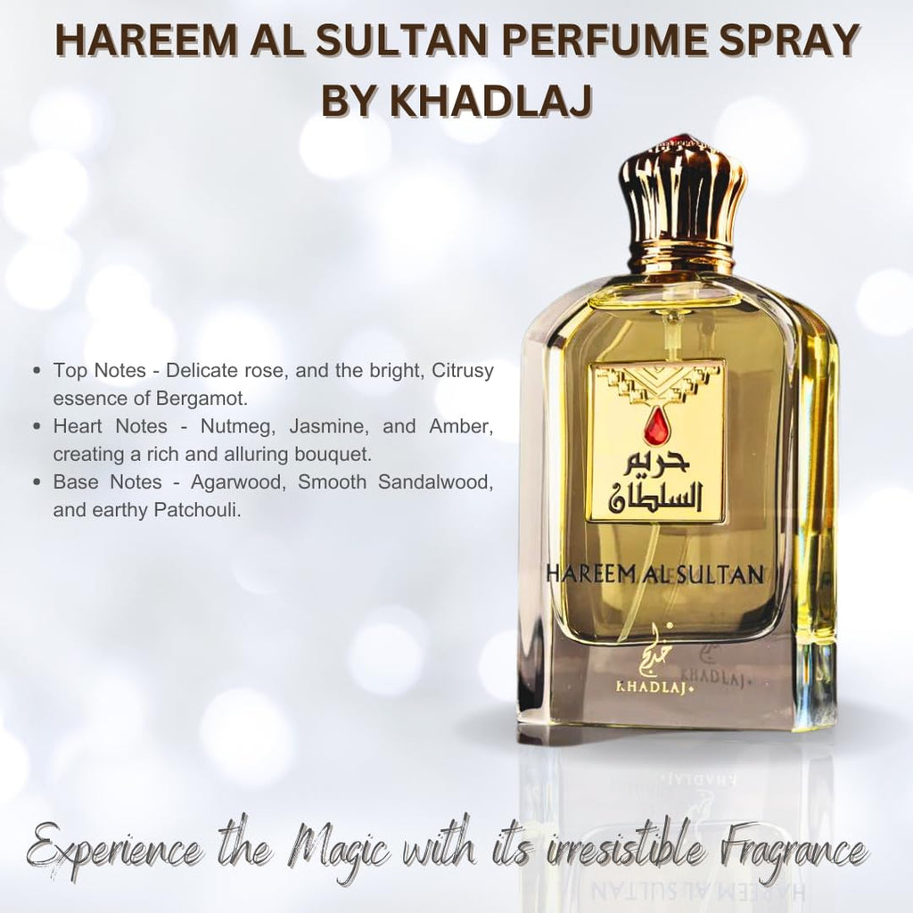 KHADLAJ PERFUMES Hareem Al Sultan Gold Concentrated Perfume Oil for Unisex, 1.18 Ounce | for Unisex