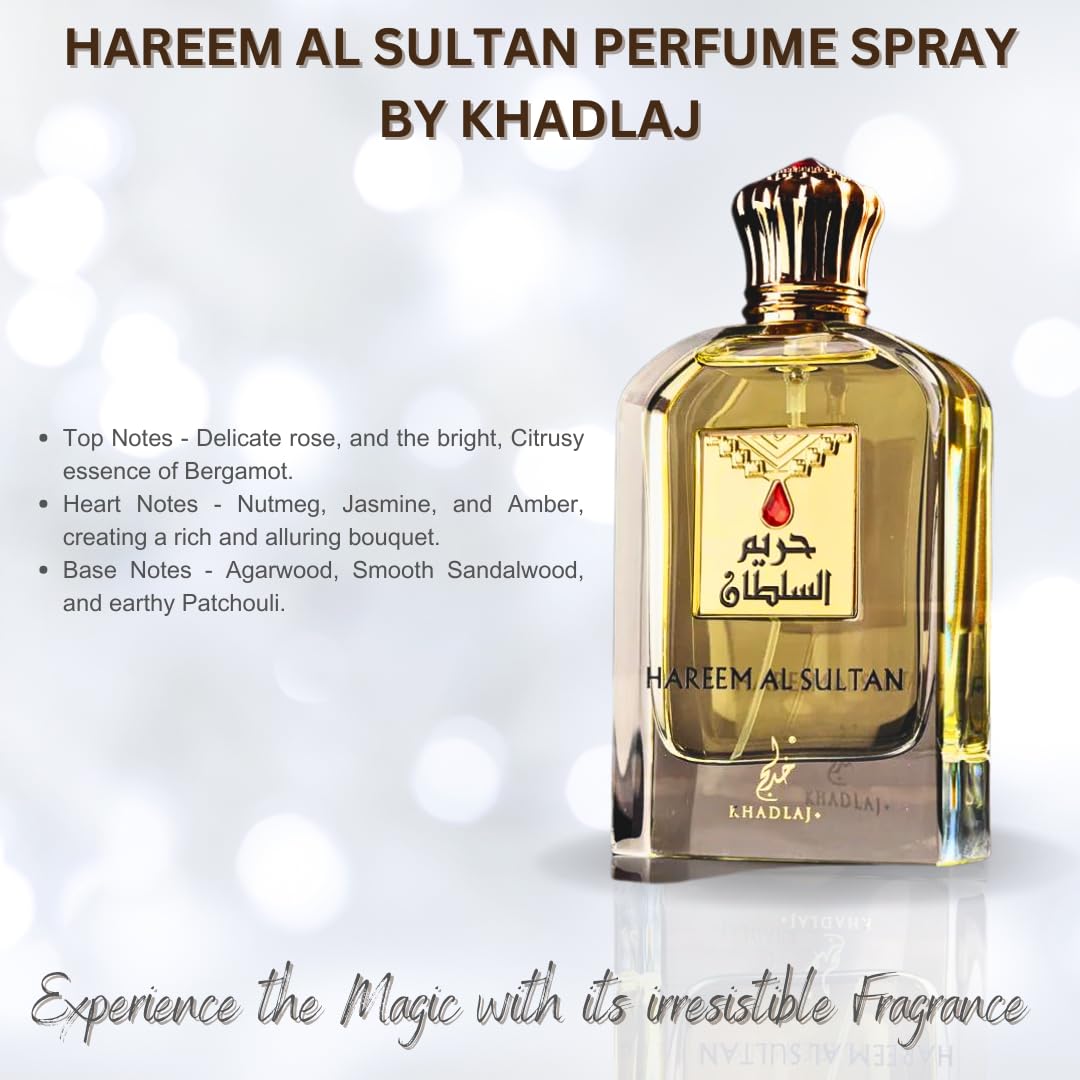 KHADLAJ PERFUMES Hareem Al Sultan Gold Concentrated Perfume Oil for Unisex, 1.18 Ounce | for Unisex