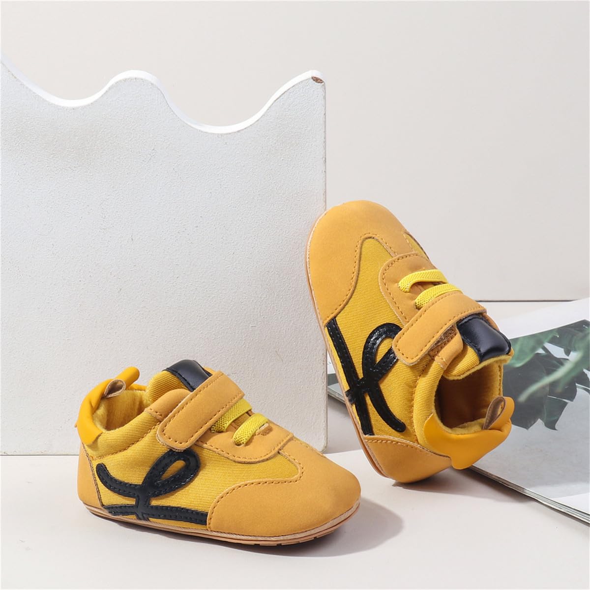 HsdsBebe Baby Boys Girls Oxford Shoes PU Leather Soft Rubber Sole Sneakers Anti-Slip Toddler Ankle Boots Infant Walking Shoes Moccasins