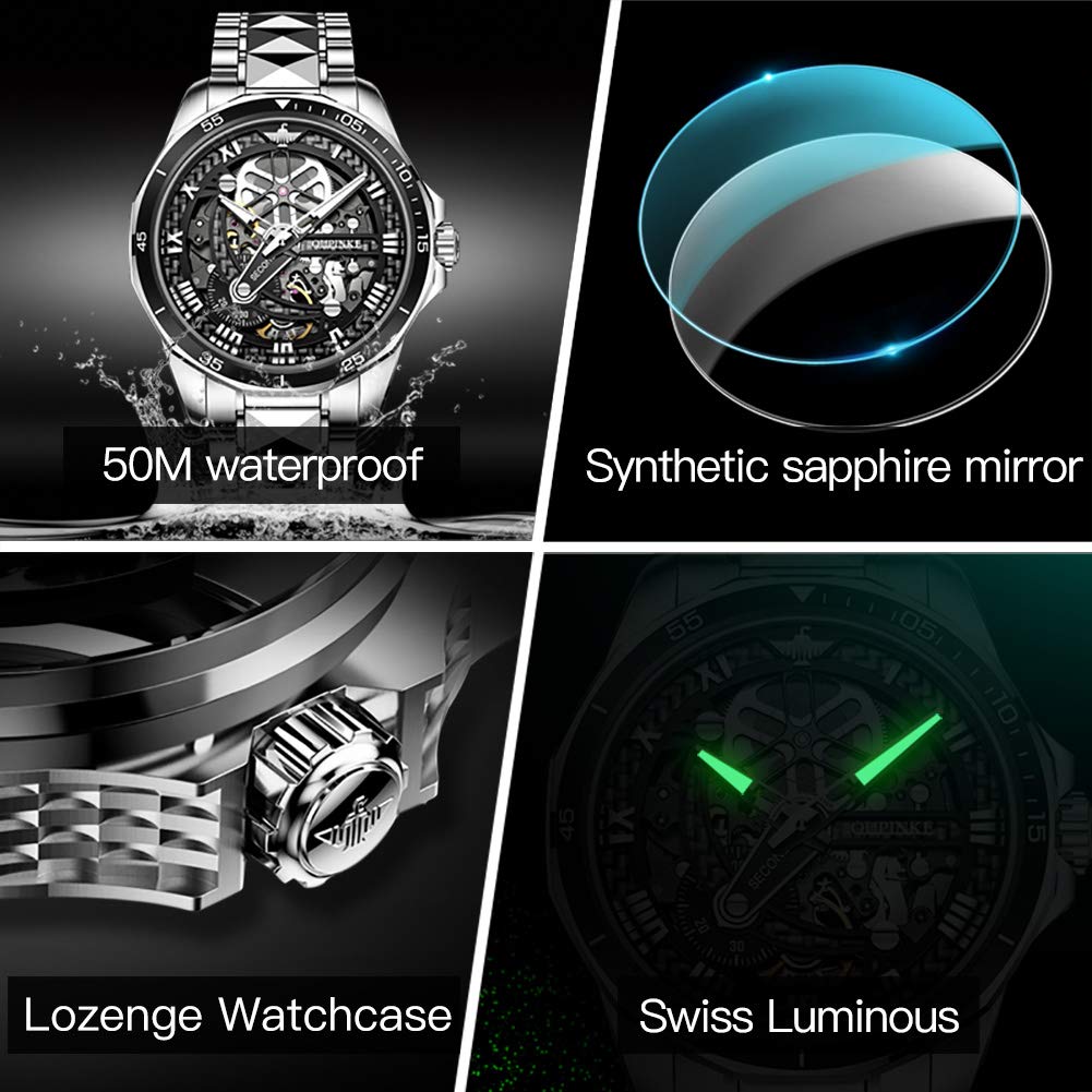 OLEVS Watches Men Waterproof Luxury Big Face Mens Watch Stainless Steel Quartz Analog Dress Watches for Men Luminous Multifunction Man Watch Relojes De Hombre