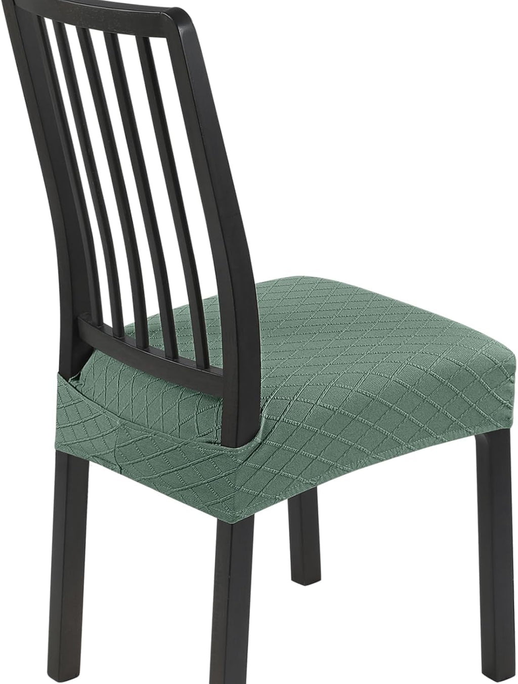 SearchI Stretch Dining Chair Seat Covers Set of 6, Soft Removable Washable Seat Cover for Dining Chairs, Dining Room Chair Cover Protector (Rear-Covered, Brown)