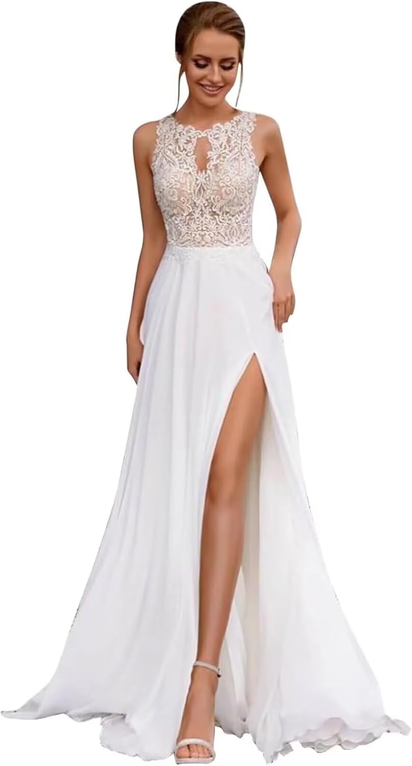 Wedding Dress for Bride Lace Appliques Mermaid Boho Beach Bridal Gowns BOF44
