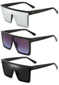 Dollger Square Oversized Sunglasses for Women Men Fashion Flat Top Big Black Frame Shades