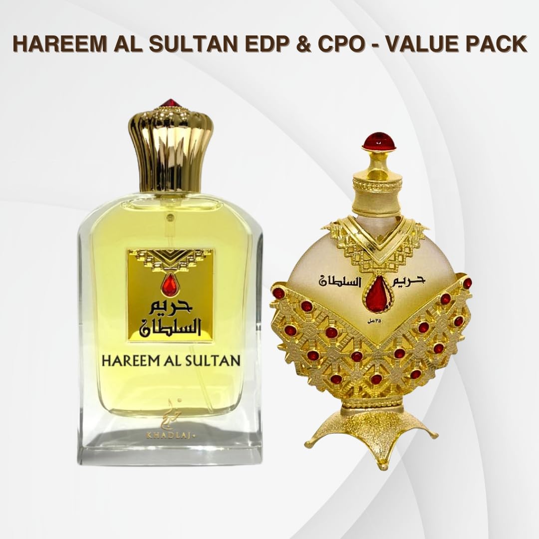 KHADLAJ PERFUMES Hareem Al Sultan Gold Concentrated Perfume Oil for Unisex, 1.18 Ounce | for Unisex