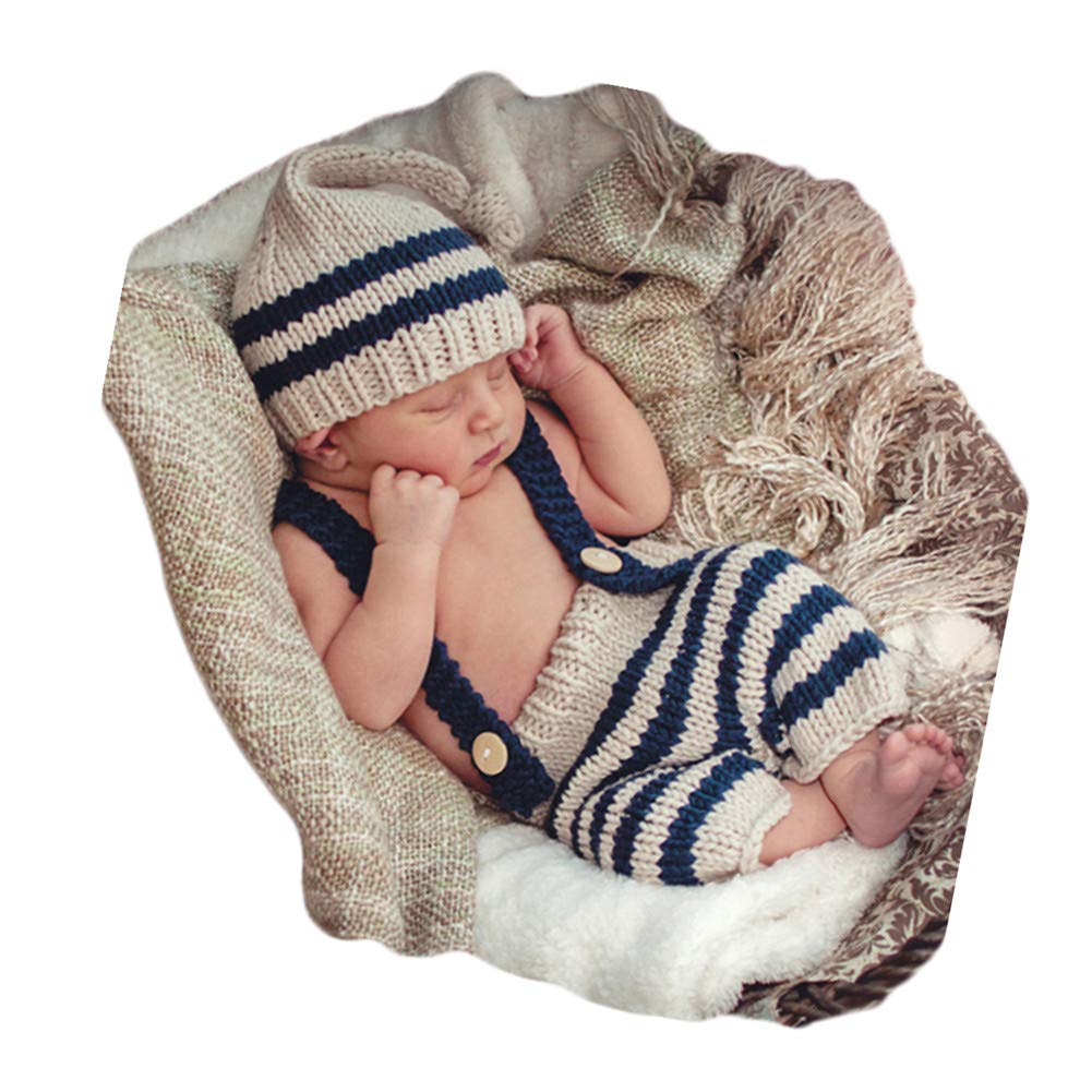 Fashion Cute Newborn Boy Girls Baby Costume Outfits Photography Props Hat Pants