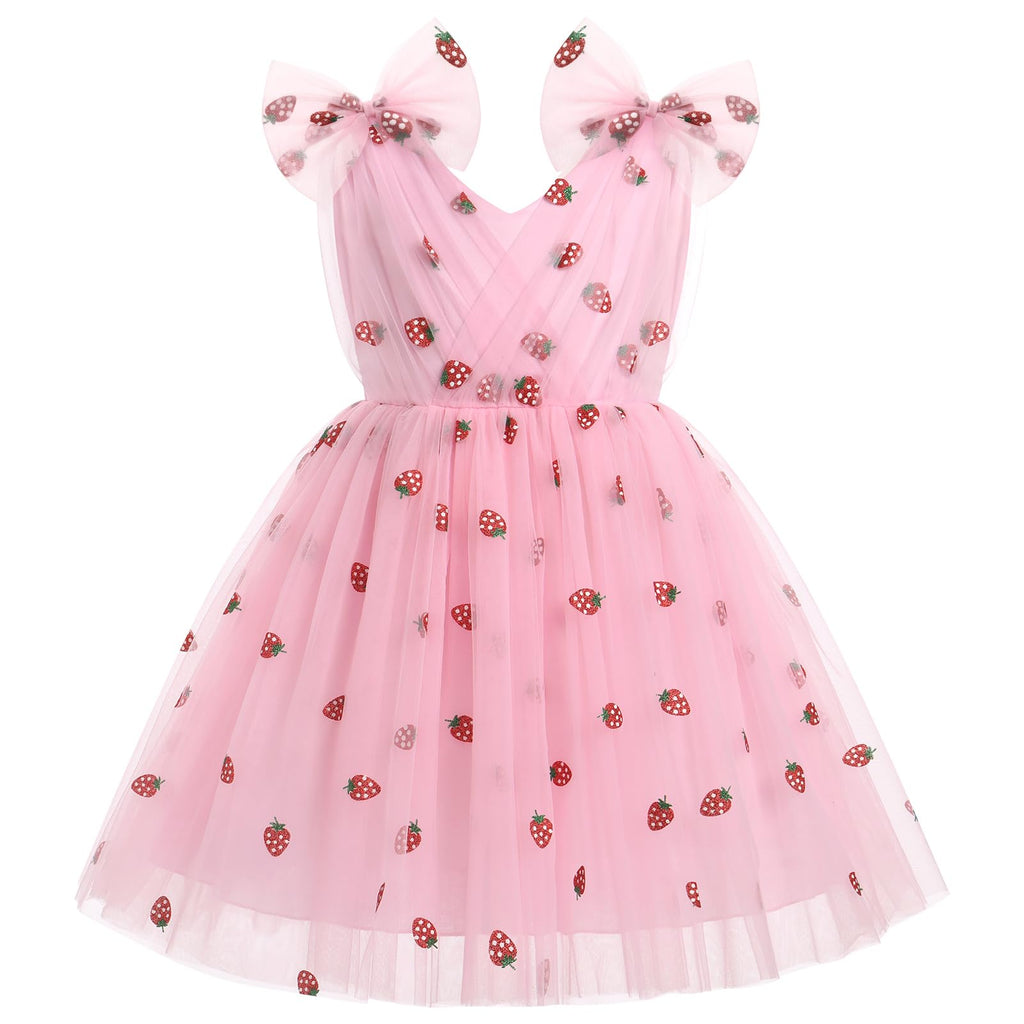 IMEKIS Toddler Kids Girls Butterfly Dress Sparkle Sequins Tulle Wedding Formal Birthday Dresses 2-10T