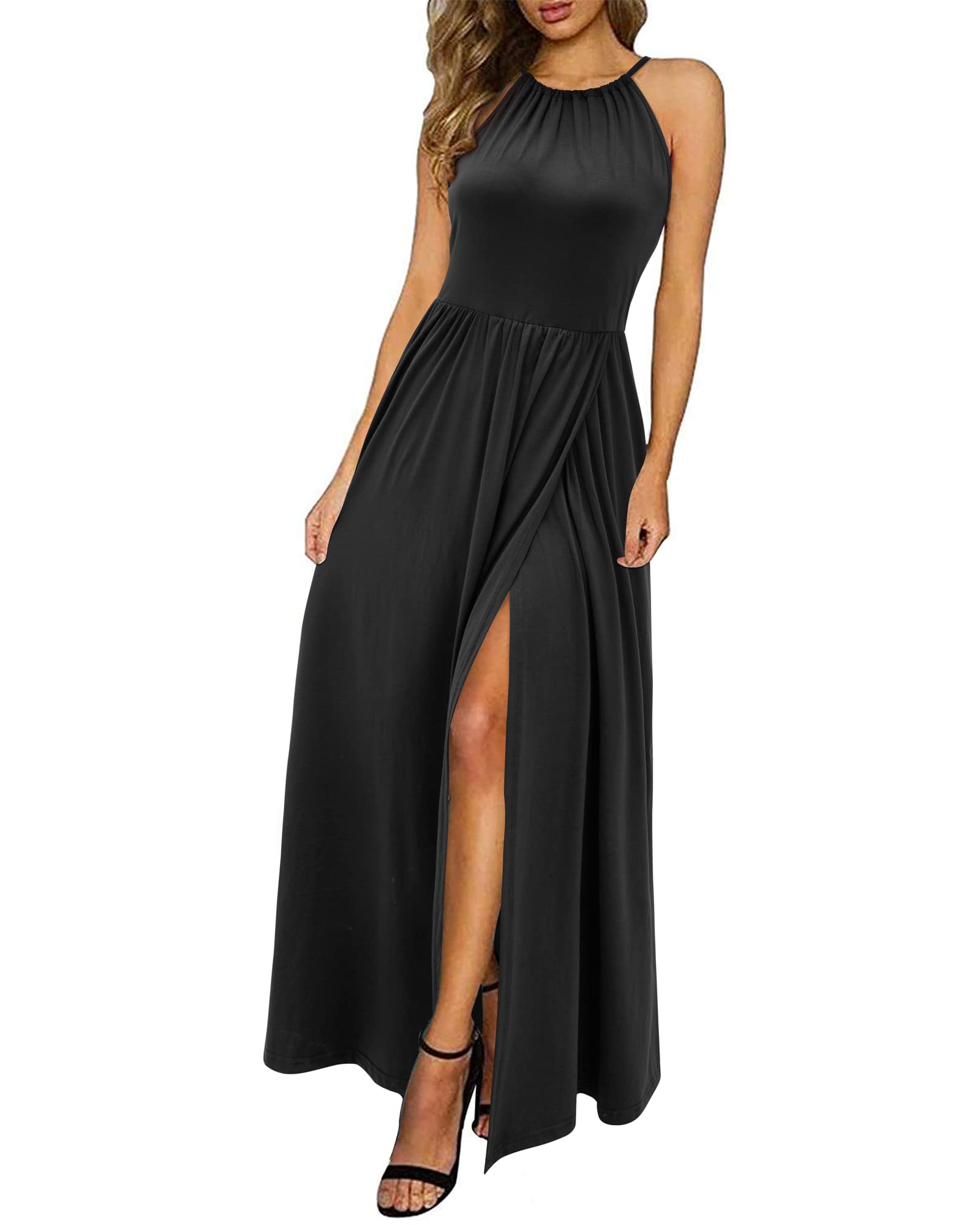 KILIG Women's Summer Floral Beach Flowy Split Maxi Long Dresses