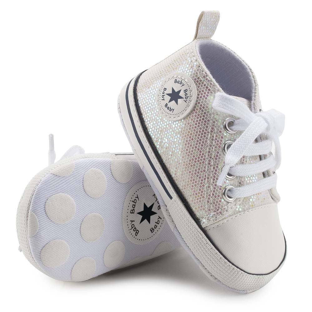 Unisex Baby Girls Boys Canvas High-top Shoes, Newborn Infant Anti-Slip Soft Sole Frist Walking Breathable Sneakers
