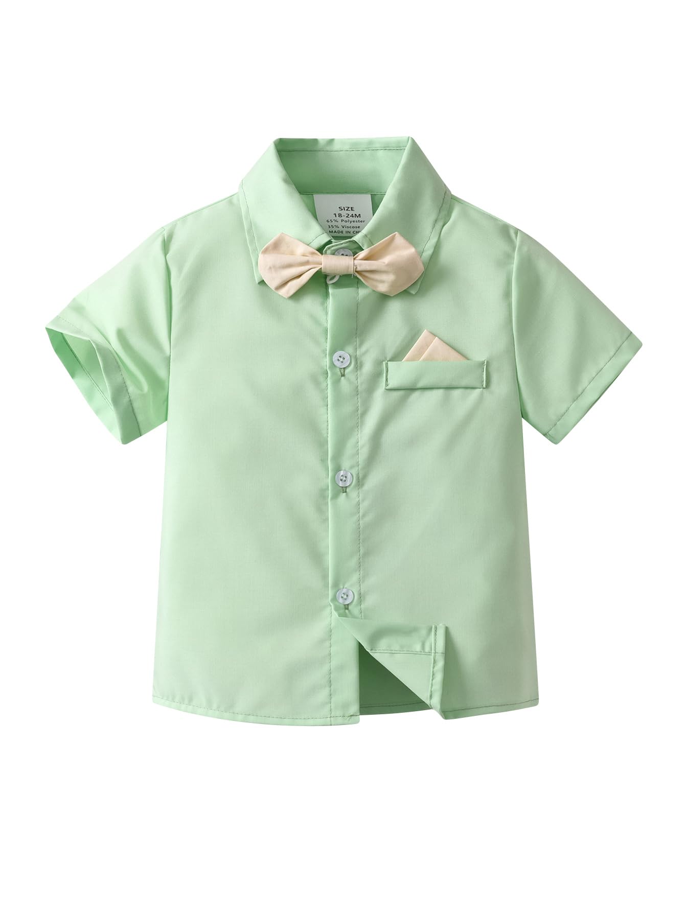 Boarnseorl Baby Boys Gentleman Outfits Suits, Infant Shirt+Shorts+Bow Tie+Suspenders