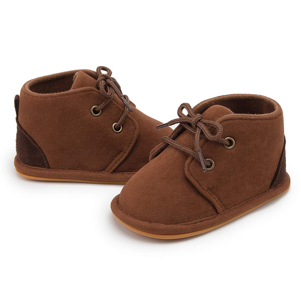 HsdsBebe Baby Boys Girls Oxford Shoes PU Leather Soft Rubber Sole Sneakers Anti-Slip Toddler Ankle Boots Infant Walking Shoes Moccasins
