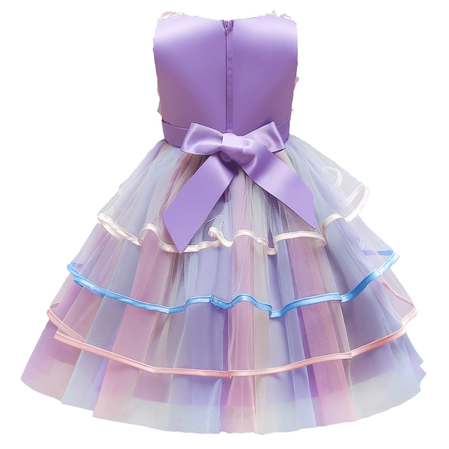 NNJXD Flower Girl Dress Kids Ruffles Lace Party Wedding Dresses