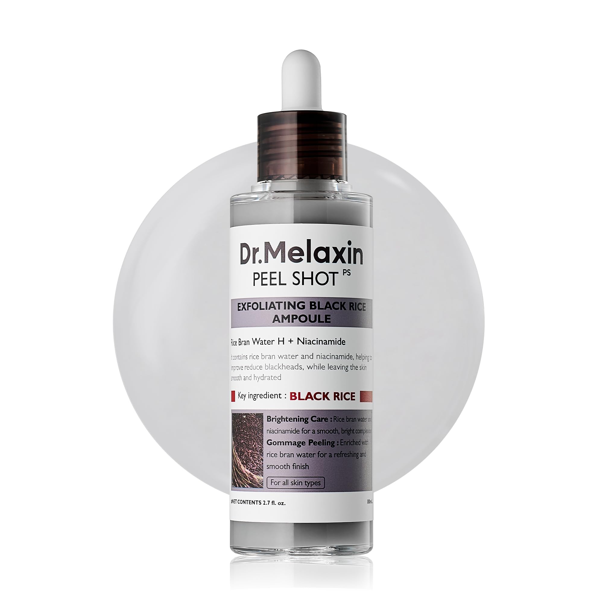 Dr. Melaxin Peel Shot Kojic Acid Turmeric Serum – Exfoliating Dark Spot Corrector with AHA/BHA & Niacinamide, Brightening & Even Tone Facial Serum (80ml / 2.70 fl oz)