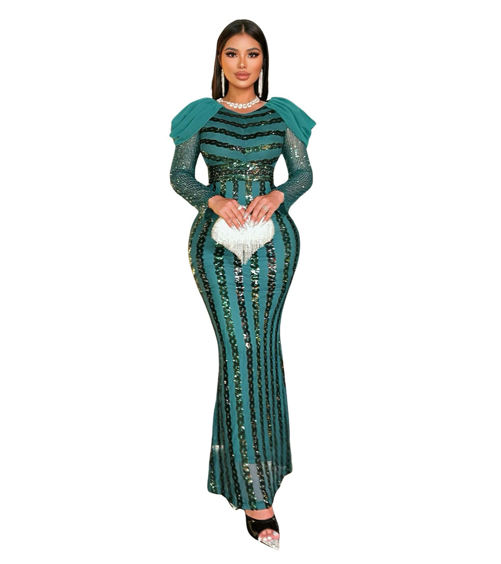 PORRCEY Women's Sexy Elegant Sparkly Sequins Evening Dress Party Club Night Outfits