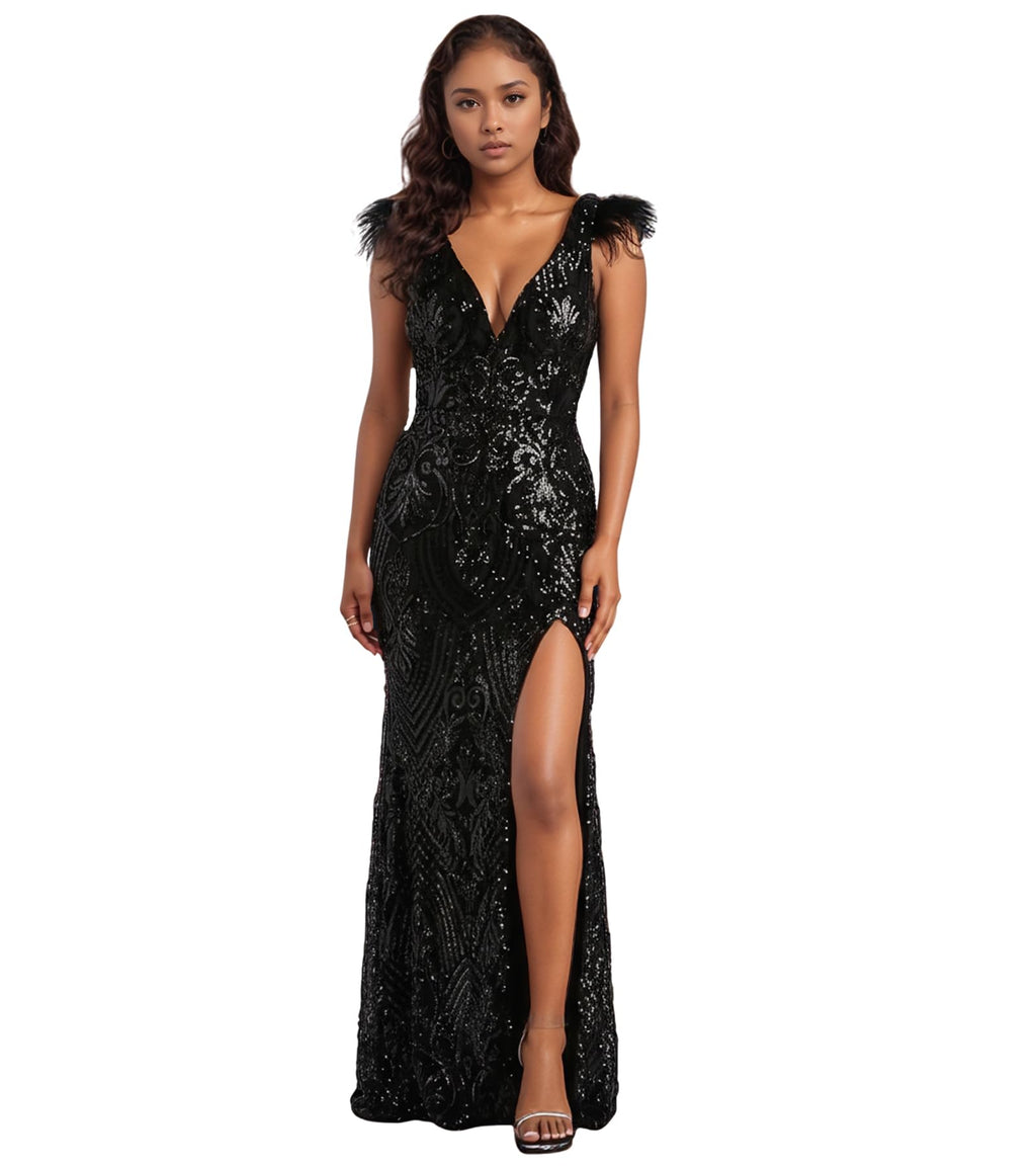 PORRCEY Women's Sexy Elegant Sparkly Sequins Evening Dress Party Club Night Outfits