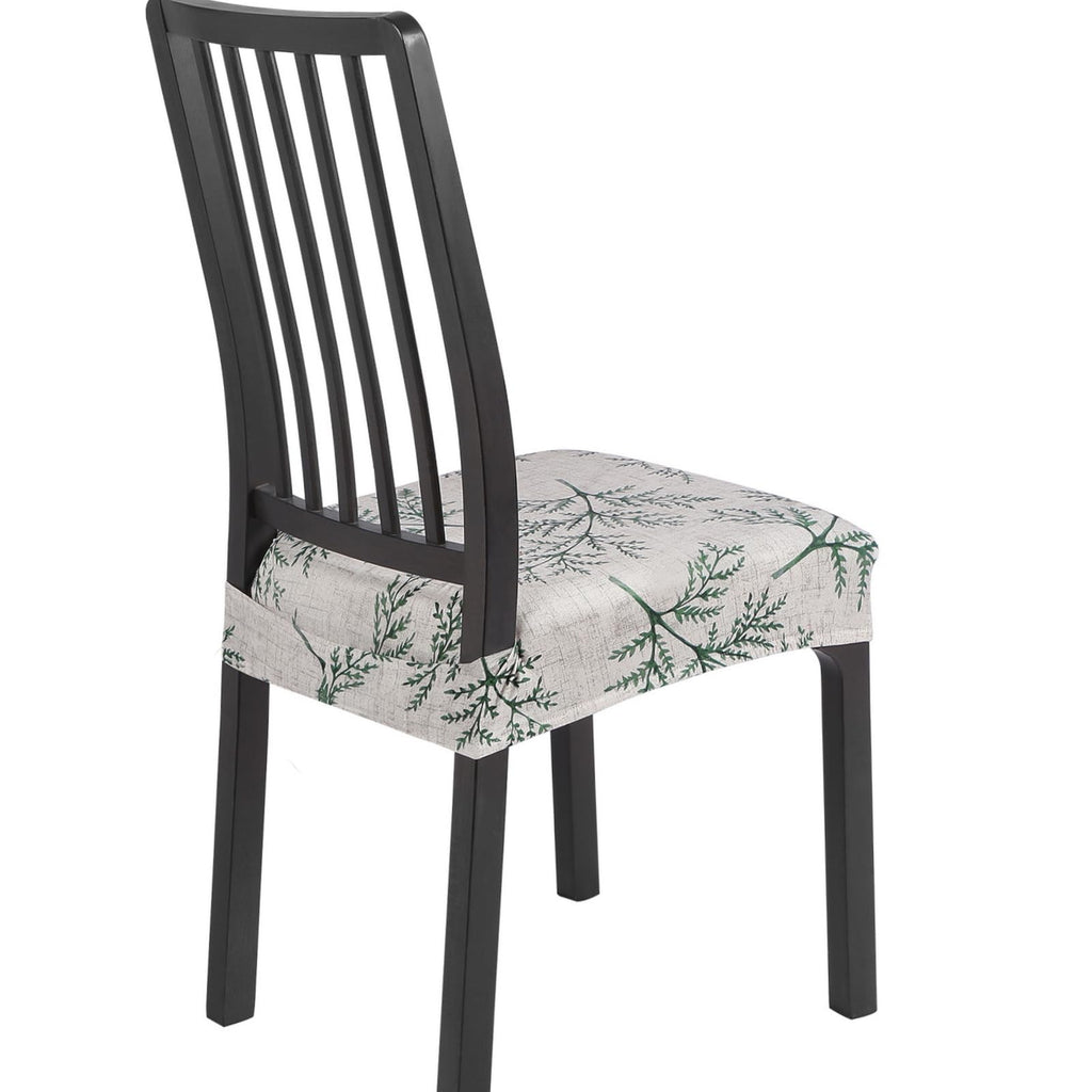 SearchI Stretch Dining Chair Seat Covers Set of 6, Soft Removable Washable Seat Cover for Dining Chairs, Dining Room Chair Cover Protector (Rear-Covered, Brown)