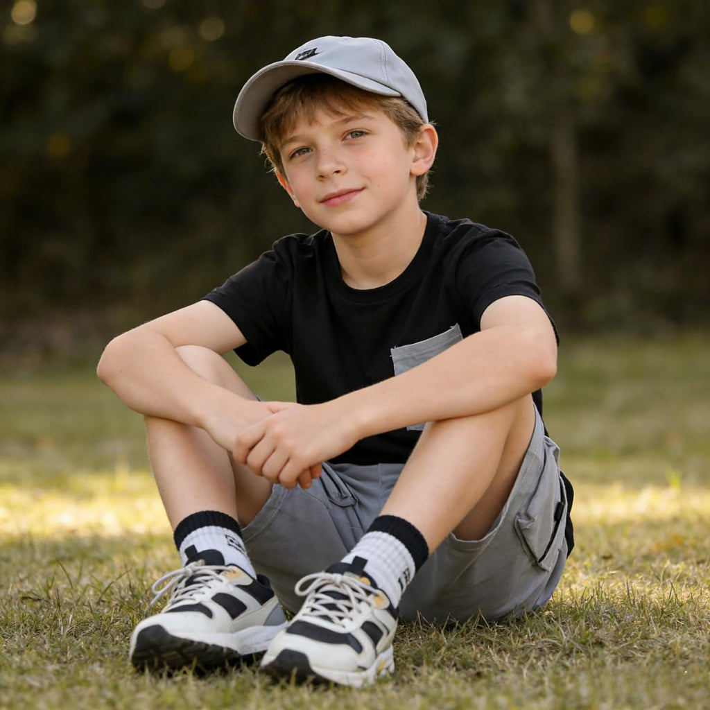 Azmxynol Tween Boys Clothes Daily Casual Short Sleeve Top + Cargo Shorts 2 Pieces Outfit Set, Size 6-14 Years