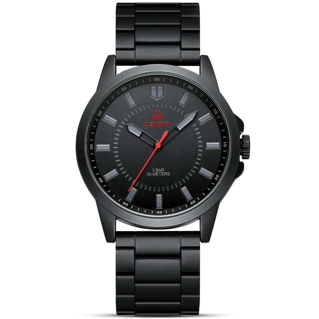 LN LENQIN Mens Watches Waterproof Stainless Steel Watch for Men Analog Quartz Fashion Business Designer Wristwatch