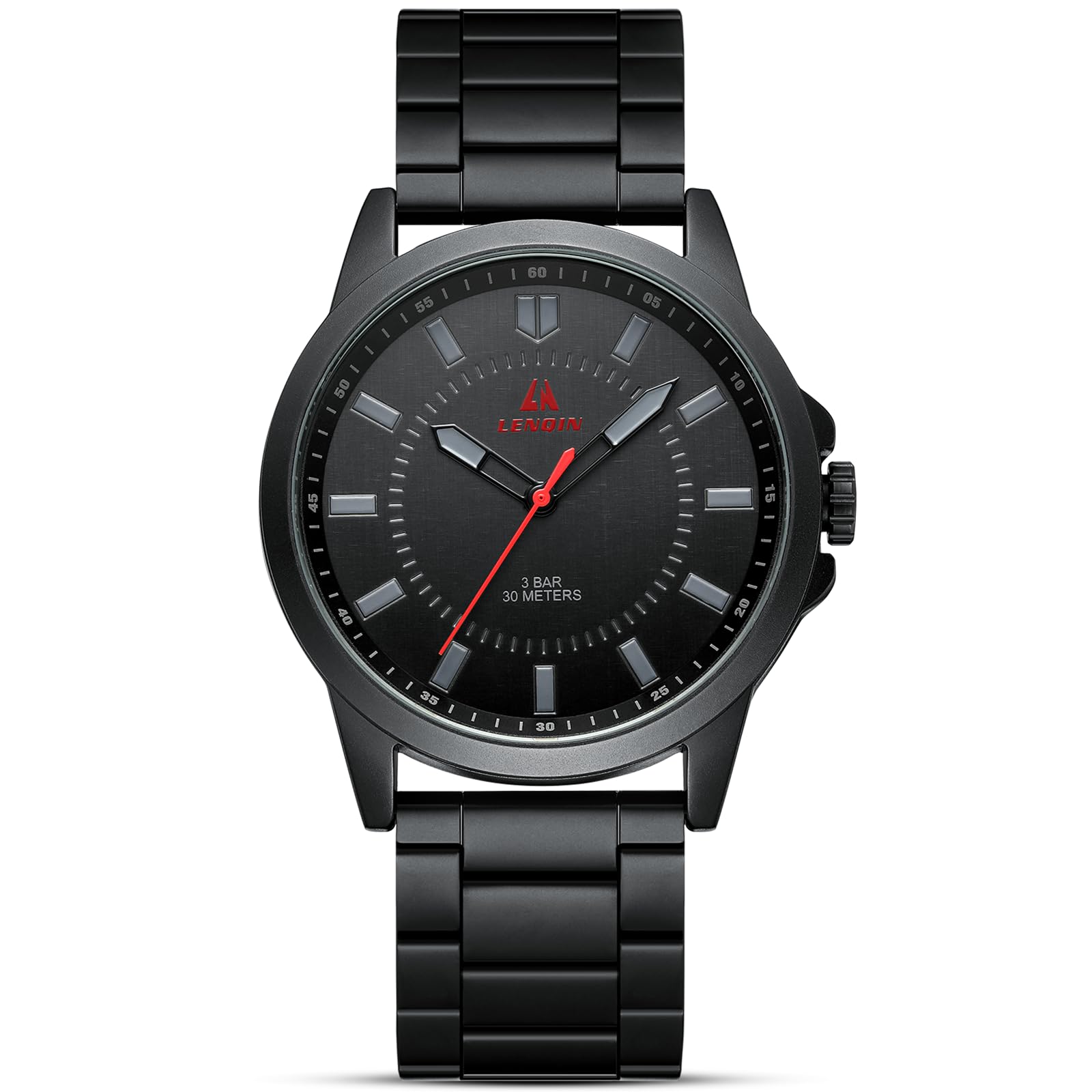 LN LENQIN Mens Watches Waterproof Stainless Steel Watch for Men Analog Quartz Fashion Business Designer Wristwatch