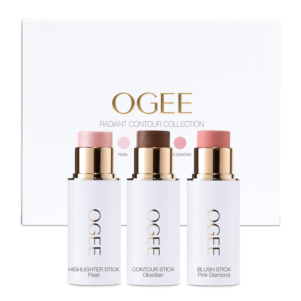 Ogee Sculpted Face Stick (MOONSTONE - ULTRAVIOLET SHEEN) Certified Organic Highlighter Makeup - Multi-Use Glow Highlighter Stick