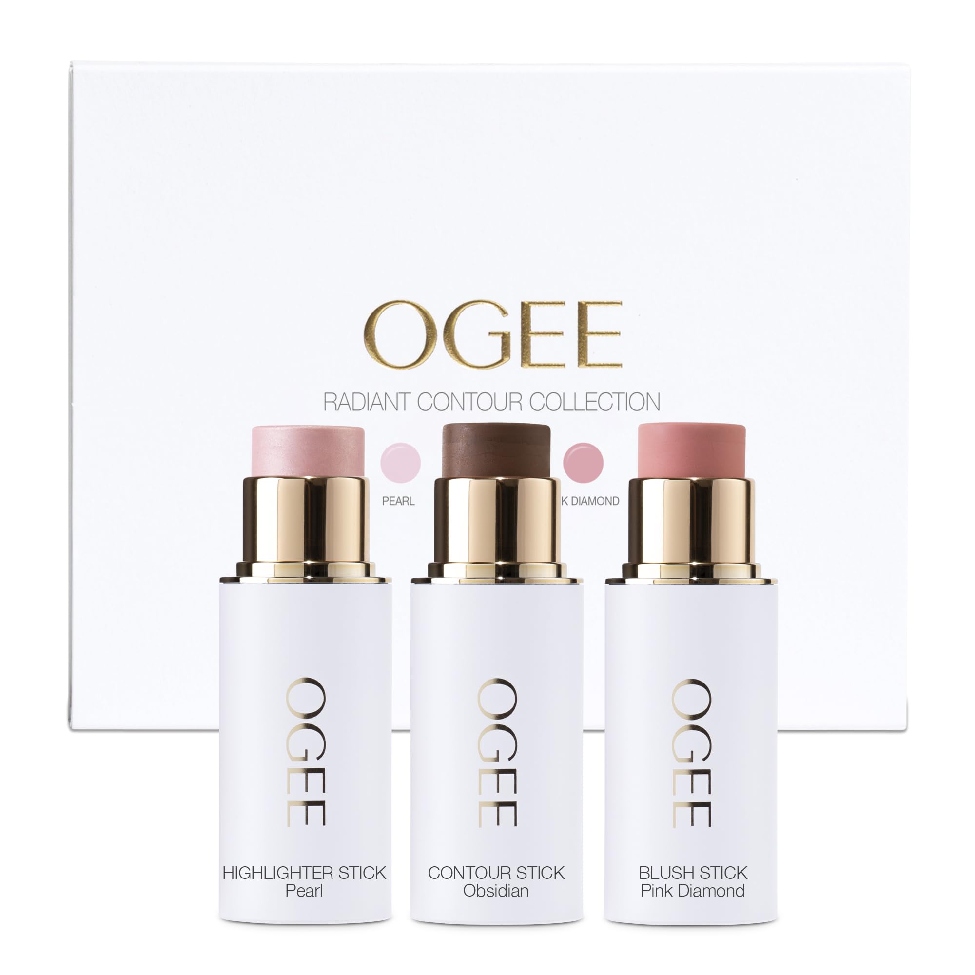 Ogee Sculpted Face Stick (MOONSTONE - ULTRAVIOLET SHEEN) Certified Organic Highlighter Makeup - Multi-Use Glow Highlighter Stick