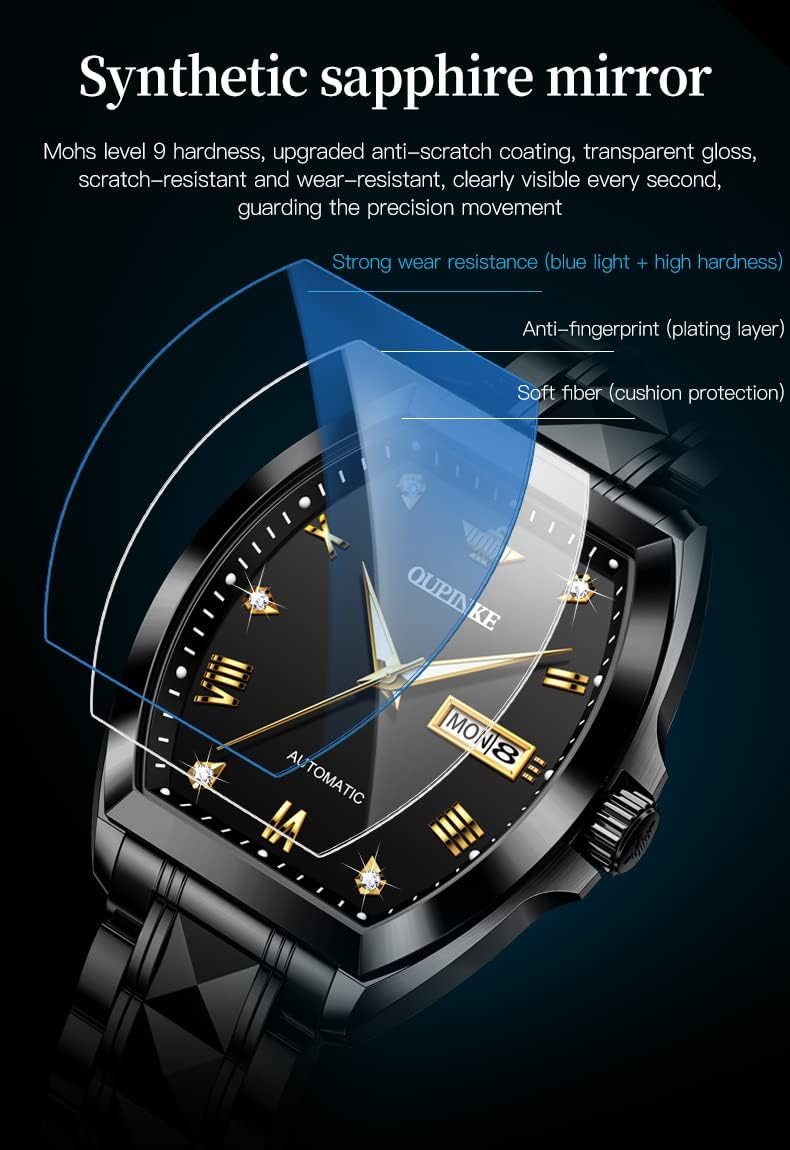 OLEVS Men Analog Quartz Waterproof Watches Multifunction Chronograph Diamond Moon Phase Luminous Silicone Band Wrist Watches