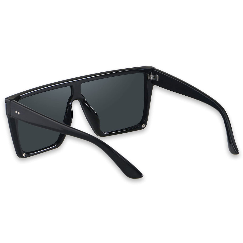 LYZOIT Square Oversized Sunglasses for Women Men Big Flat Top Fashion Shield Large UV Protection Rimless Shades